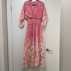 HEMANT & NANDITA Sidra Long Sleeve Maxi Dress